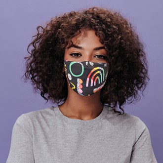 Premium Face Mask with Nose Wire - Rainbow Party